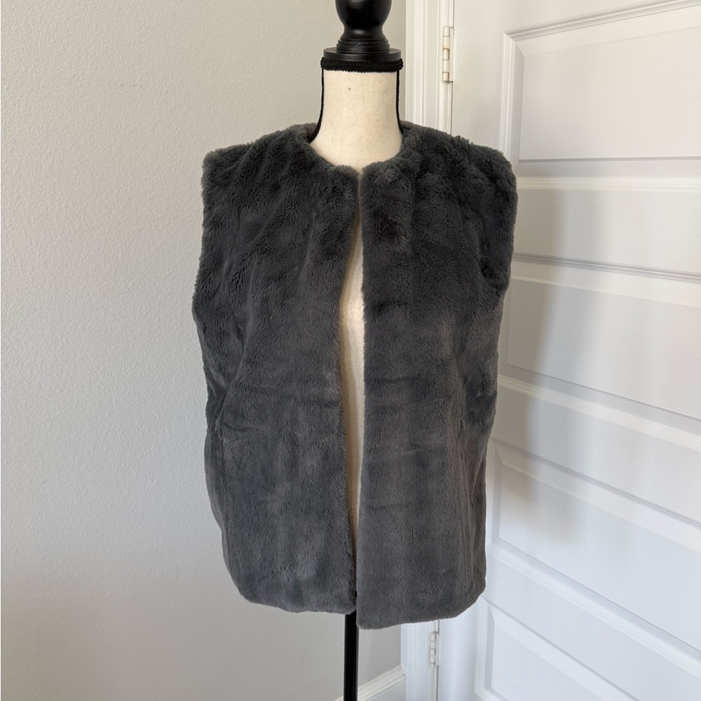 The Royal Standard Gray Faux Fur Vest